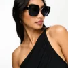 Sunglasses*River Island Oversized Angular Glasses In Black