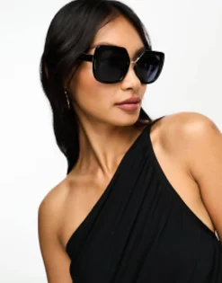 Sunglasses*River Island Oversized Angular Glasses In Black