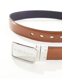 Belts*River Island Reversible Belt In Navy