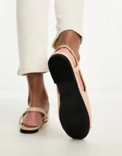 Flat Shoes*River Island Sling Back Ballerina Shoe In Beige