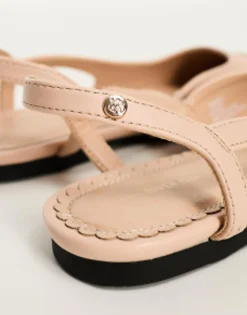 Flat Shoes*River Island Sling Back Ballerina Shoe In Beige