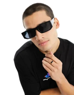 Sunglasses*River Island Square Sunglasses With Tort Arm Detailing In Black