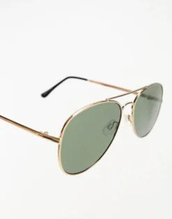 Sunglasses*Selected Homme Aviator Sunglasses In Gold Demitasse