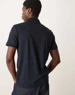 Polo Shirts*Selected Homme Half Zip Polo In Navy Sky Captain