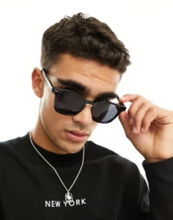 Sunglasses*Selected Homme High Brow Square Sunglasses In Black