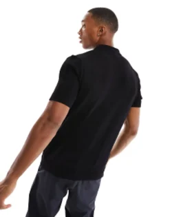 Polo Shirts*Selected Homme Knitted Half Zip Polo In Black