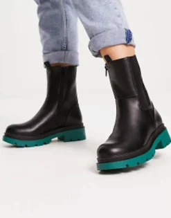 Chelsea Boots*Simply Be Wide Fit Chunky Flat Chelsea Boot With Contrast Sole Black