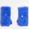 Gloves*Skinnydip Fluffy Mittens In Cobalt Blue