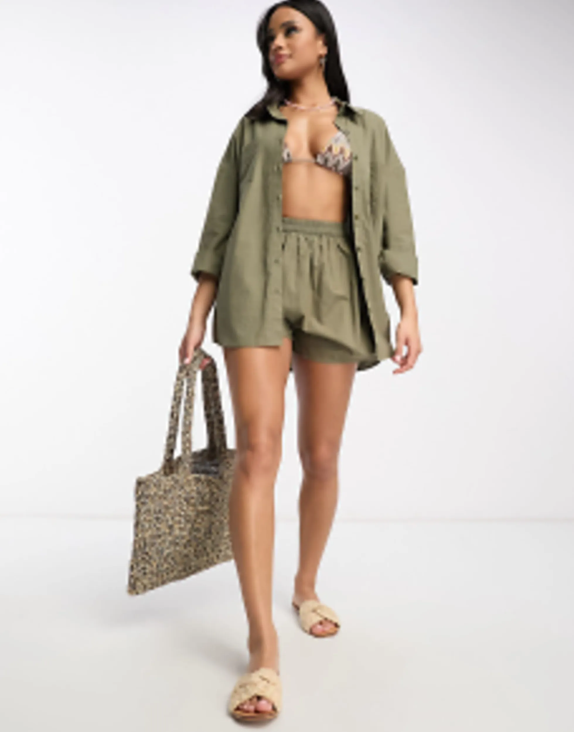 Swimwear & Beachwear*South Beach Beach Co-Ord In Khaki