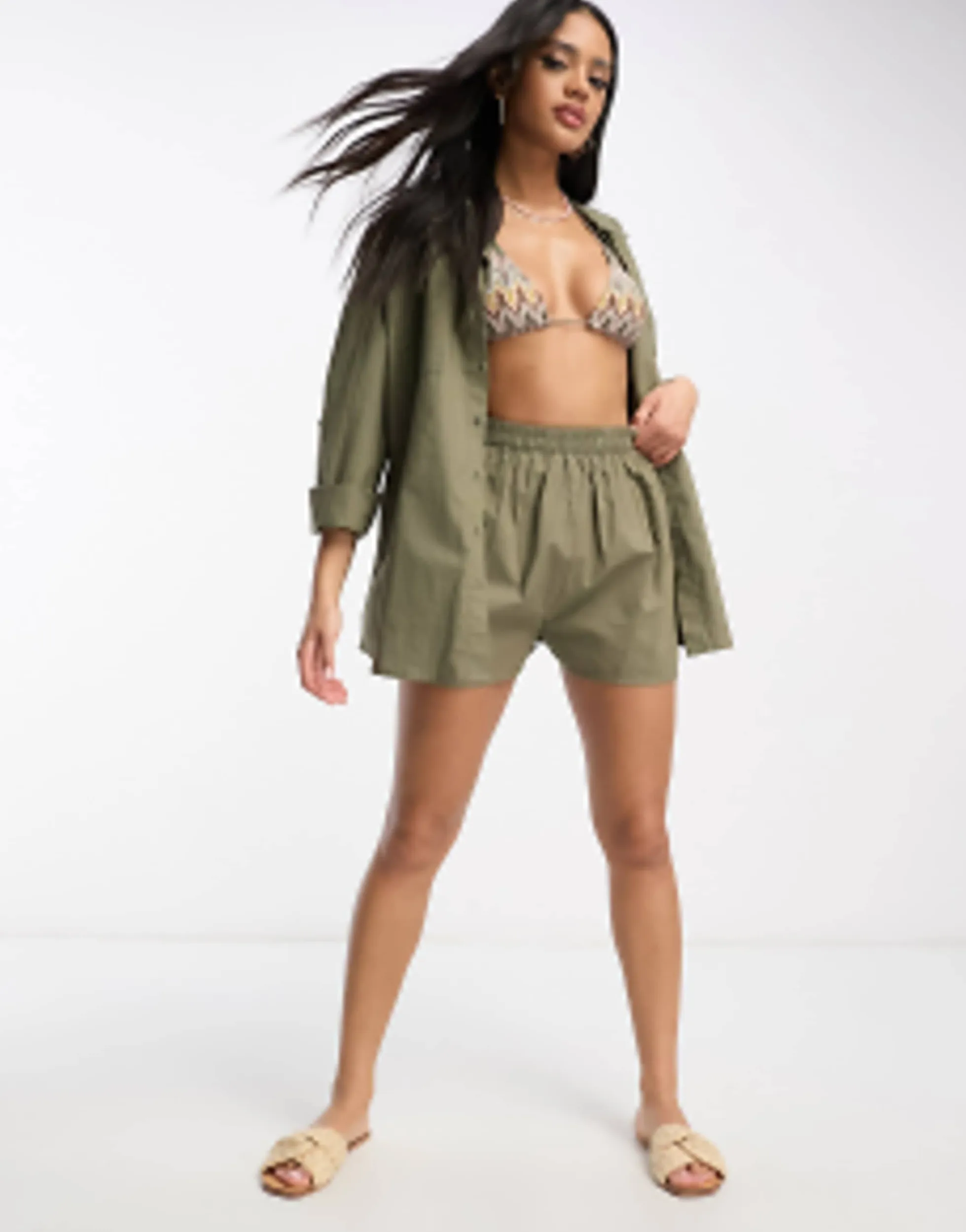 Swimwear & Beachwear*South Beach Beach Co-Ord In Khaki