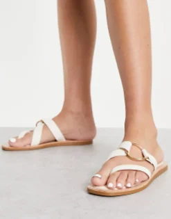 Flat Sandals*South Beach Hardware Flat Sandal In Cream