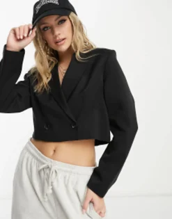 Suits & Tailoring*Stradivarius Cropped Blazer In Black