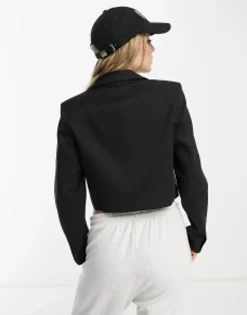 Suits & Tailoring*Stradivarius Cropped Blazer In Black