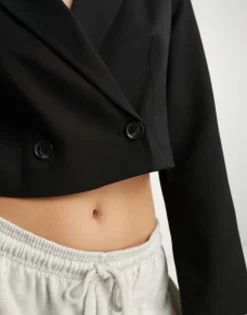 Suits & Tailoring*Stradivarius Cropped Blazer In Black
