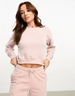 Tracksuits & Joggers*Stradivarius Cropped Sweatshirt And Jogger Co-Ord In Blush