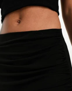 Skirts*Stradivarius Jersey Maxi Skirt With Side Split In Black