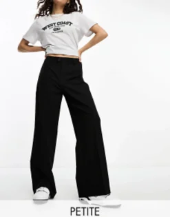 Trousers & Leggings*Stradivarius Petite Tailored Straight Trouser In Black