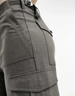 Trousers & Leggings*Stradivarius Tailored Adjustable Waist Cargo In Grey