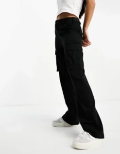 Trousers & Leggings*Stradivarius Tailored Adjustable Waist Cargo In Black