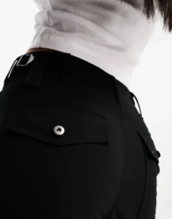 Trousers & Leggings*Stradivarius Tailored Adjustable Waist Cargo In Black