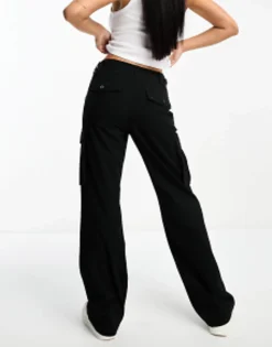 Trousers & Leggings*Stradivarius Tailored Adjustable Waist Cargo In Black