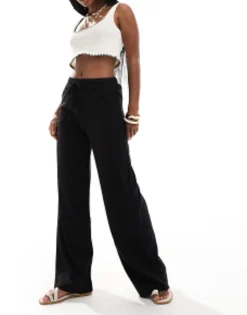 Trousers & Leggings*Stradivarius Tailored Pull On Trouser In Black