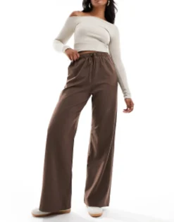 Trousers & Leggings*Stradivarius Tailored Pull On Trouser In Brown