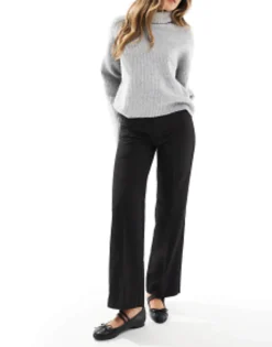 Trousers & Leggings*Stradivarius Tailored Straight Leg Trouser In Black