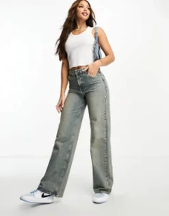 Tall*Stradivarius Tall Str Baggy Jean In Vintage Wash Blue