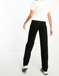 Tall*Stradivarius Tall Tailored Straight Trouser In Black