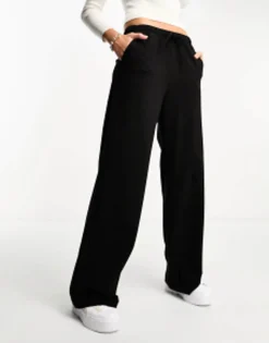 Tall*Stradivarius Tall Tailored Pull On Trouser In Black