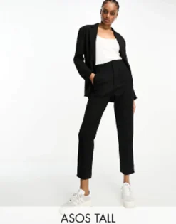 Tall*Stradivarius Tall Tailored Cigarette Trouser In Black