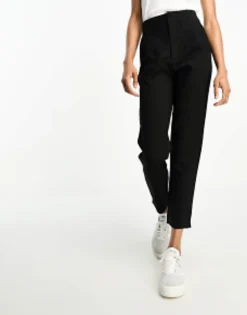 Tall*Stradivarius Tall Tailored Cigarette Trouser In Black
