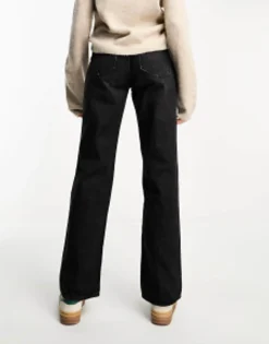 Tall*Stradivarius Tall Wide Leg Dad Jean In Wash Black