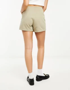 Shorts*Stradivarius Twill Wrap Skort In Soft Khaki Stone