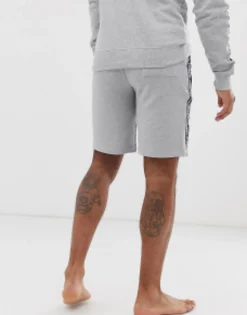 Shorts*Tommy Hilfiger Authentic Lounge Shorts Side Logo Taping In Grey Marl Grey Heather