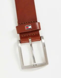 Belts*Tommy Hilfiger New Denton 3.5Cm Leather Belt In Dark Tan