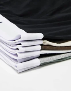 Underwear*Topman 7 Pack Trunks In Black, White, Grey Marl And Neutrals Multi