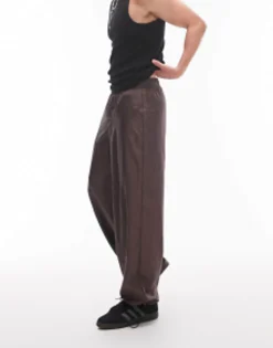 Trousers & Chinos*Topman Extreme Baggy Nylon Trousers In Brown