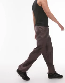 Trousers & Chinos*Topman Extreme Baggy Nylon Trousers In Brown