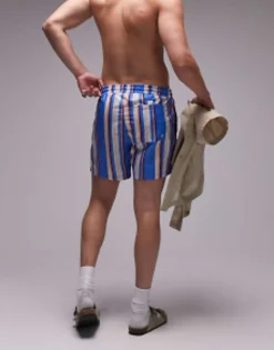 Swimwear*Topman Pastel Stripe Swim Short Multi