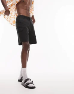 Shorts*Topman Skinny Cargo Shorts In Black