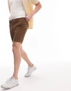 Shorts*Topman Skinny Chino Short In Brown