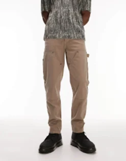 Trousers & Chinos*Topman Straight Carpenter Trousers In Stone