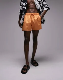 Swimwear*Topman Swim Shorts In Orange