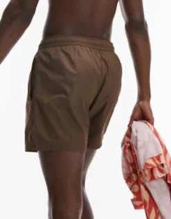 Swimwear*Topman Swim Shorts In Brown