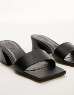 Sandals*Topshop Andy Angular Mid Heel Sandal In Black
