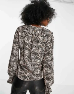 Shirts*Topshop Animal Print Shirt In Pale Pink
