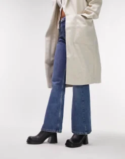 Chelsea Boots*Topshop Bay Square Toe Heeled Chelsea Boot In Black