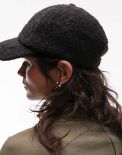Caps*Topshop Carly Soft Touch Cap In Black